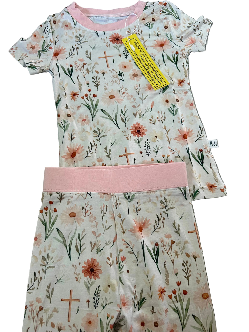 Floral Cross 2-Piece Bamboo Set