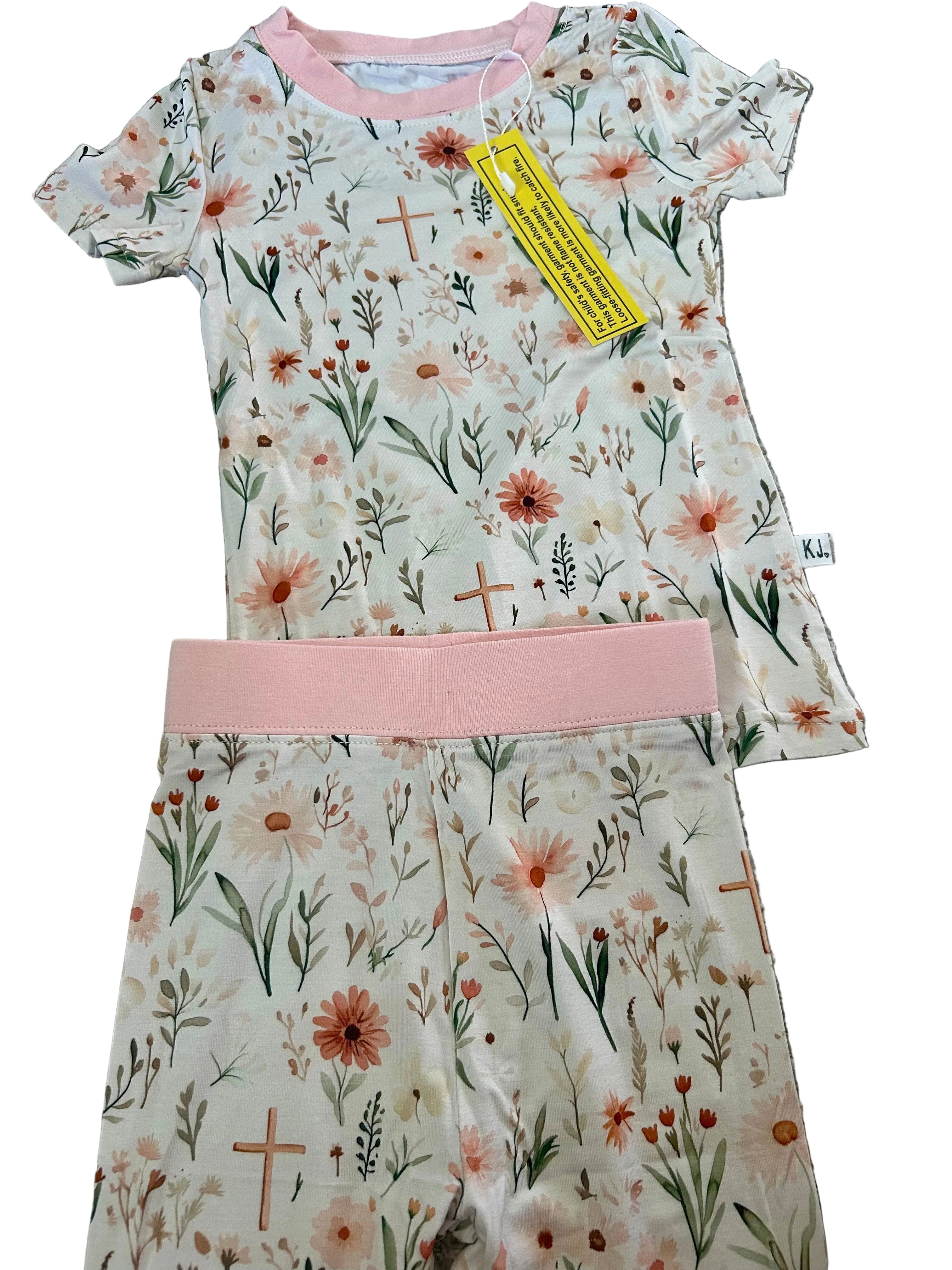 Floral Cross 2-Piece Bamboo Set