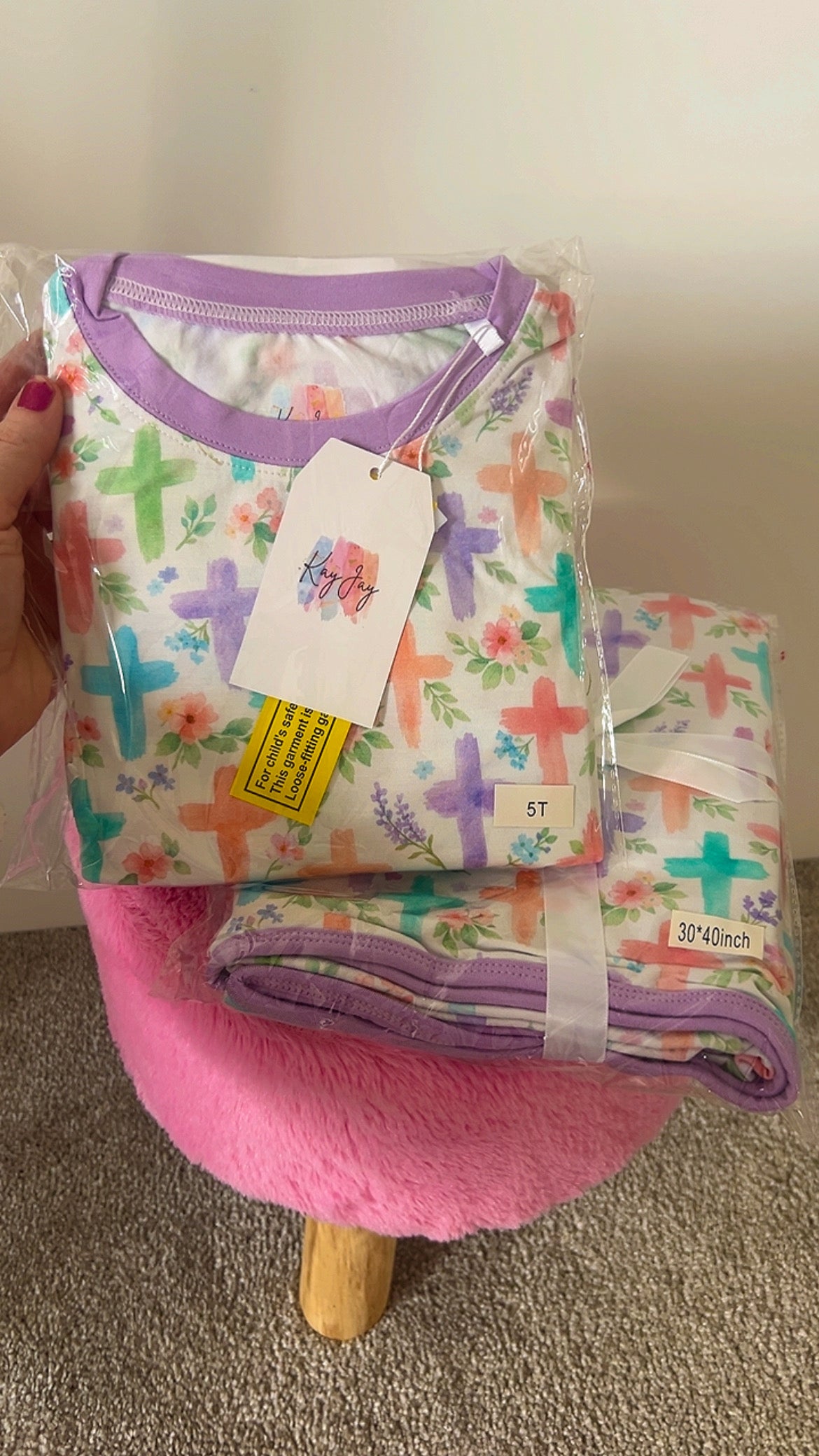 Watercolor Cross Bamboo Zippy