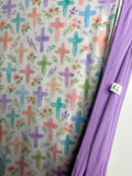 Purple Watercolor Cross Bamboo Blanket (preorder)