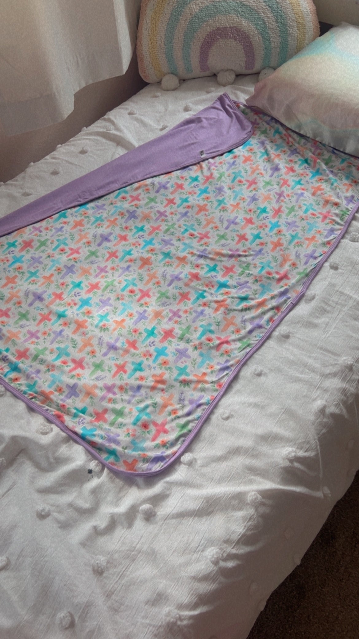 Watercolor Cross Bamboo Zippy