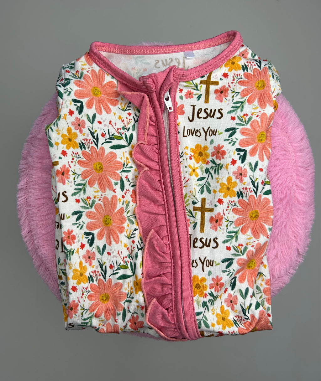Jesus Loves You, Ruffle Bamboo Zippy