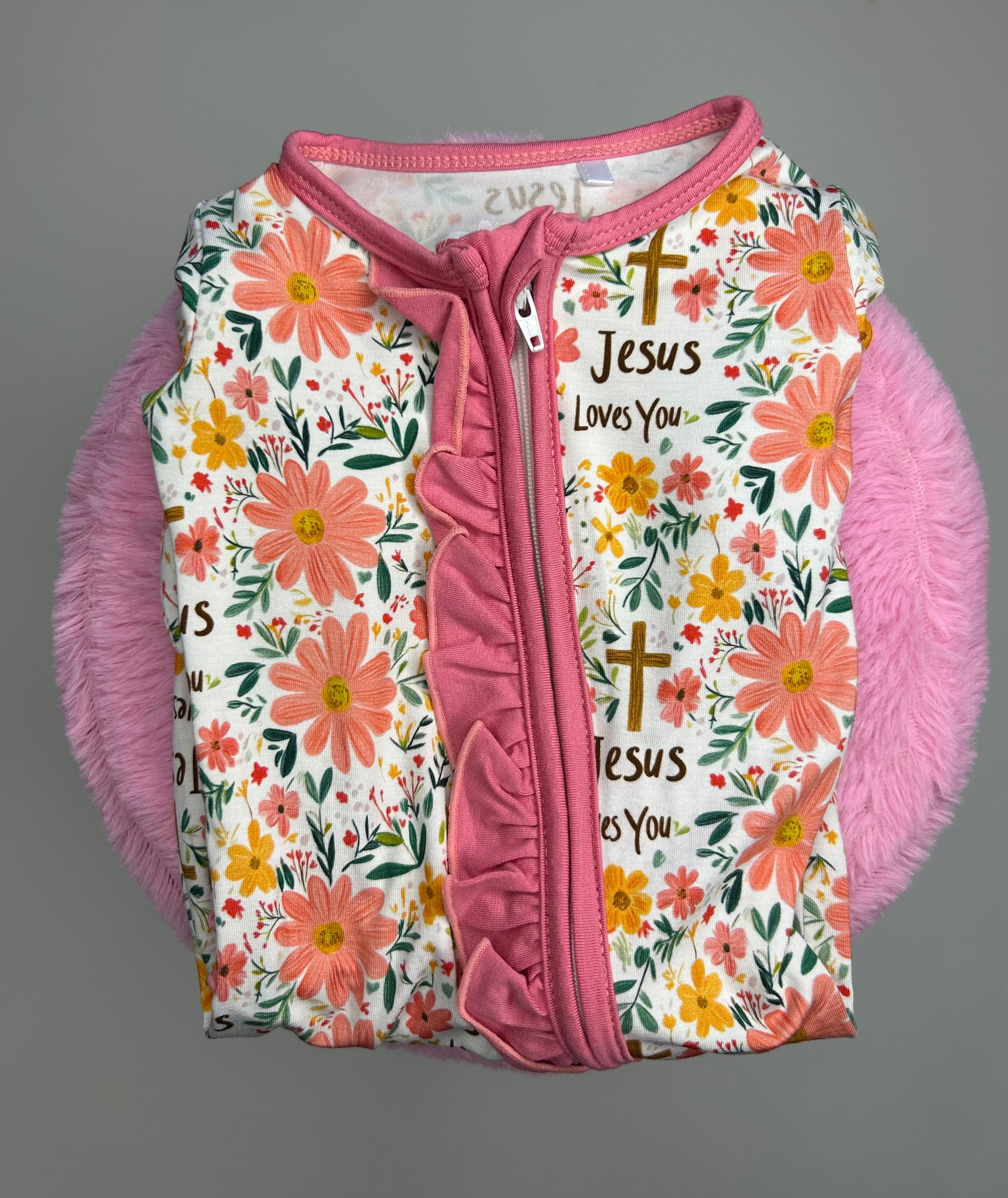 Jesus Loves You, Ruffle Bamboo Zippy