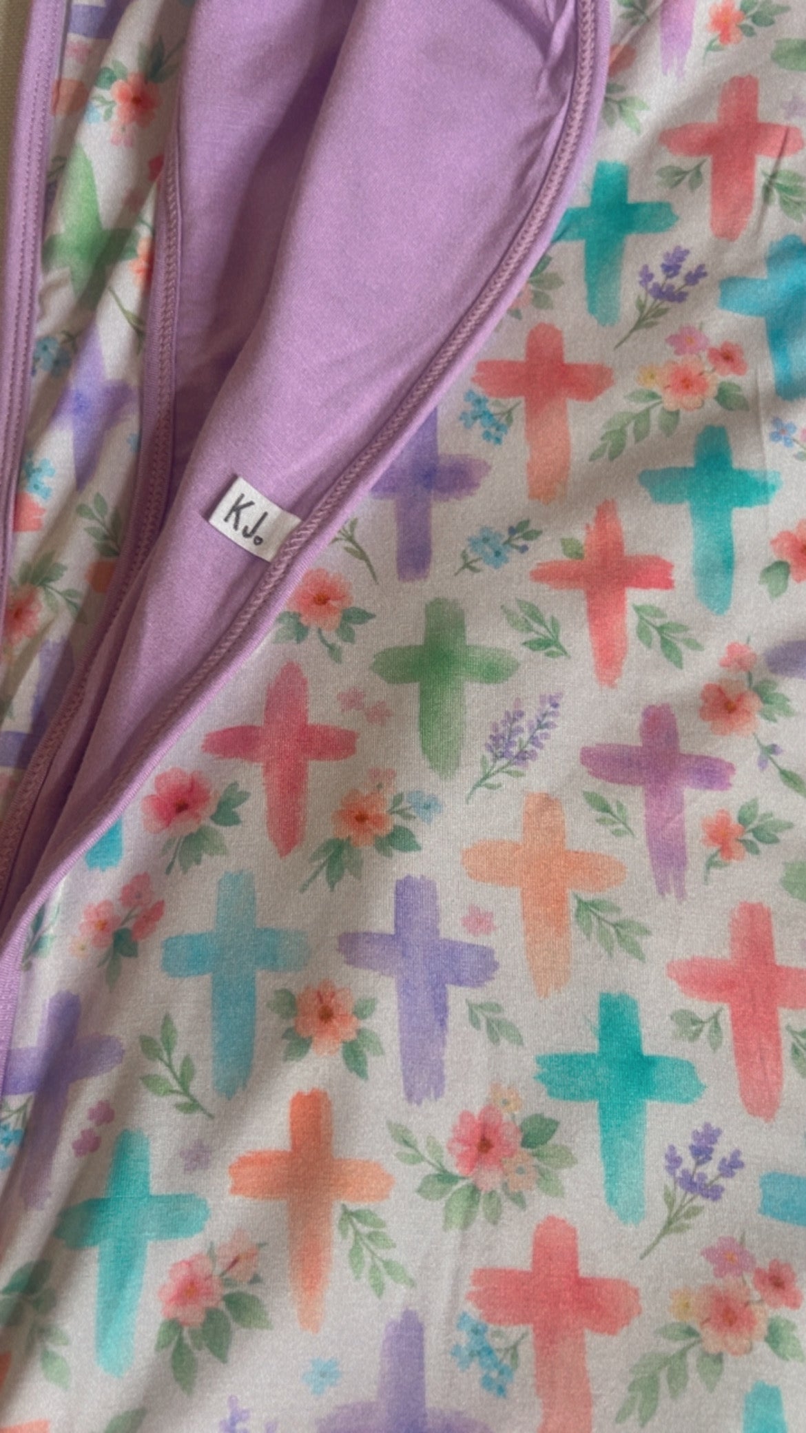 Purple Watercolor Cross Bamboo Blanket