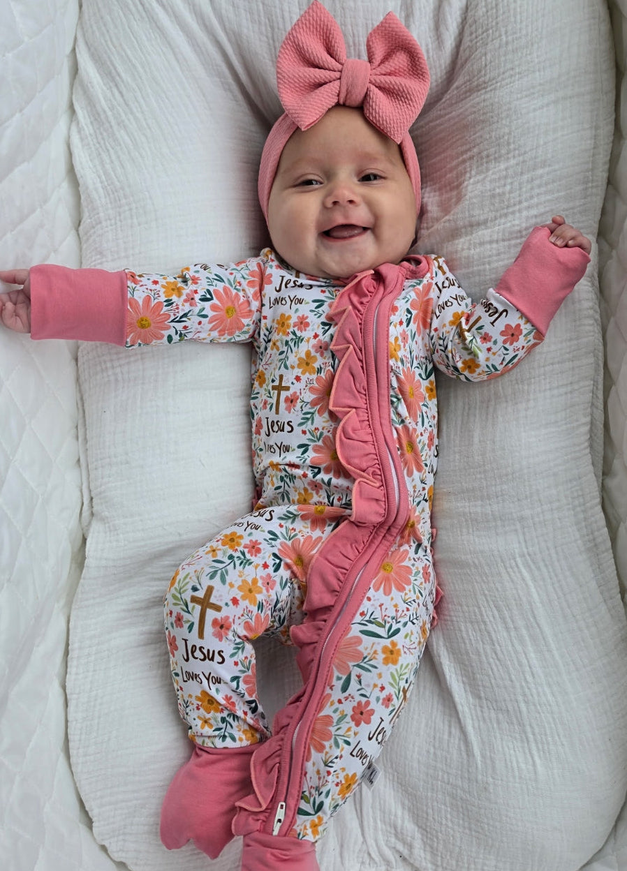 Jesus Loves You, Ruffle Bamboo Zippy