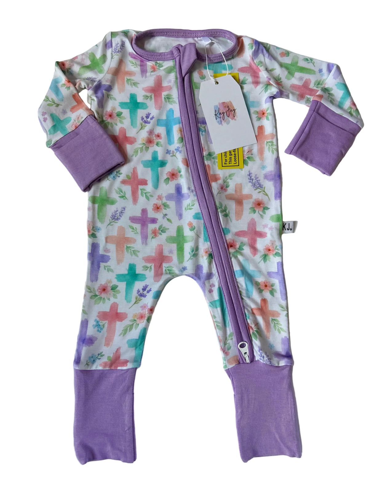 Watercolor Cross Bamboo Zippy