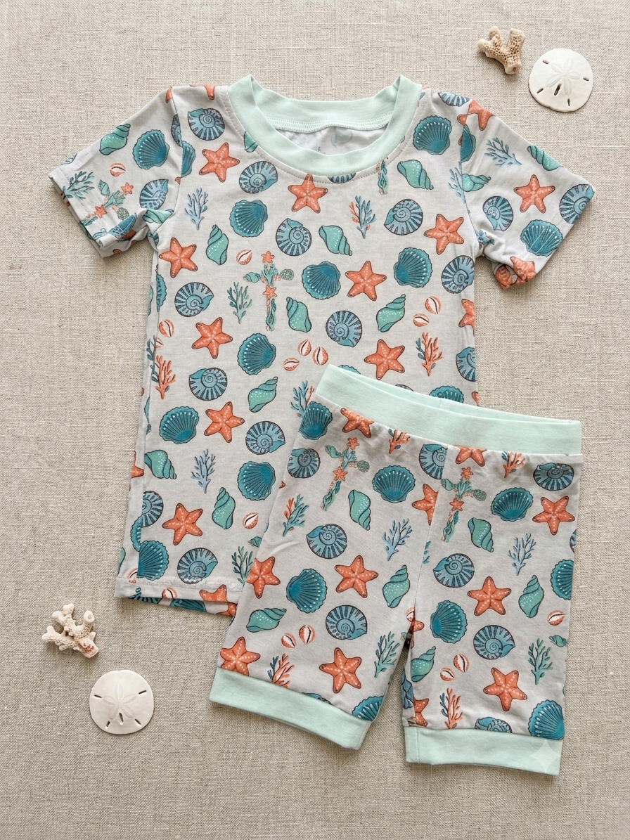 Seashells Bamboo Set (Green)