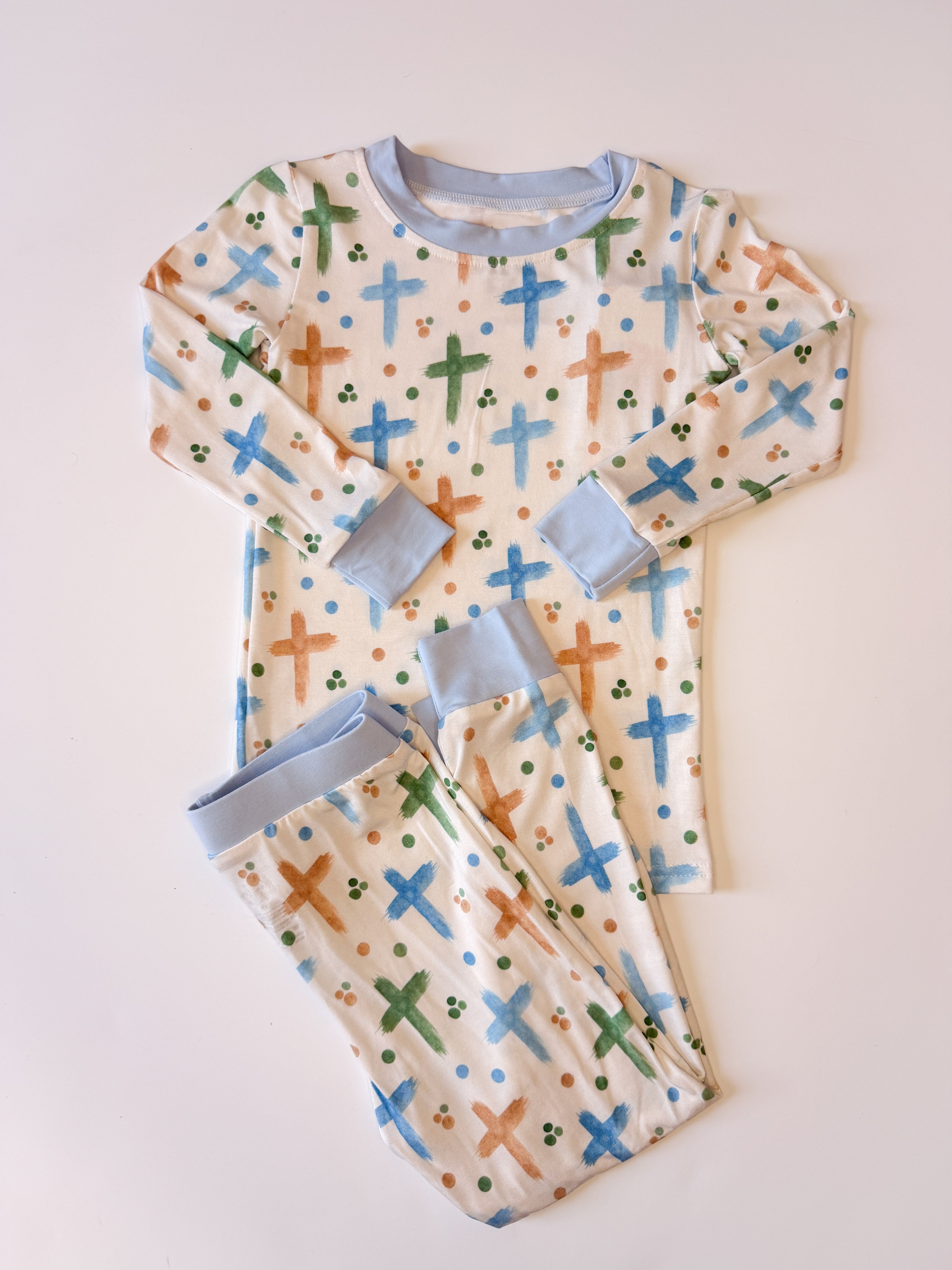 Pastel Crosses Bamboo Set