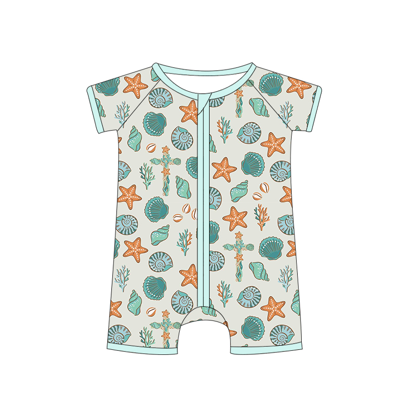 Pre-order Seashells Bamboo Shortie (Green)