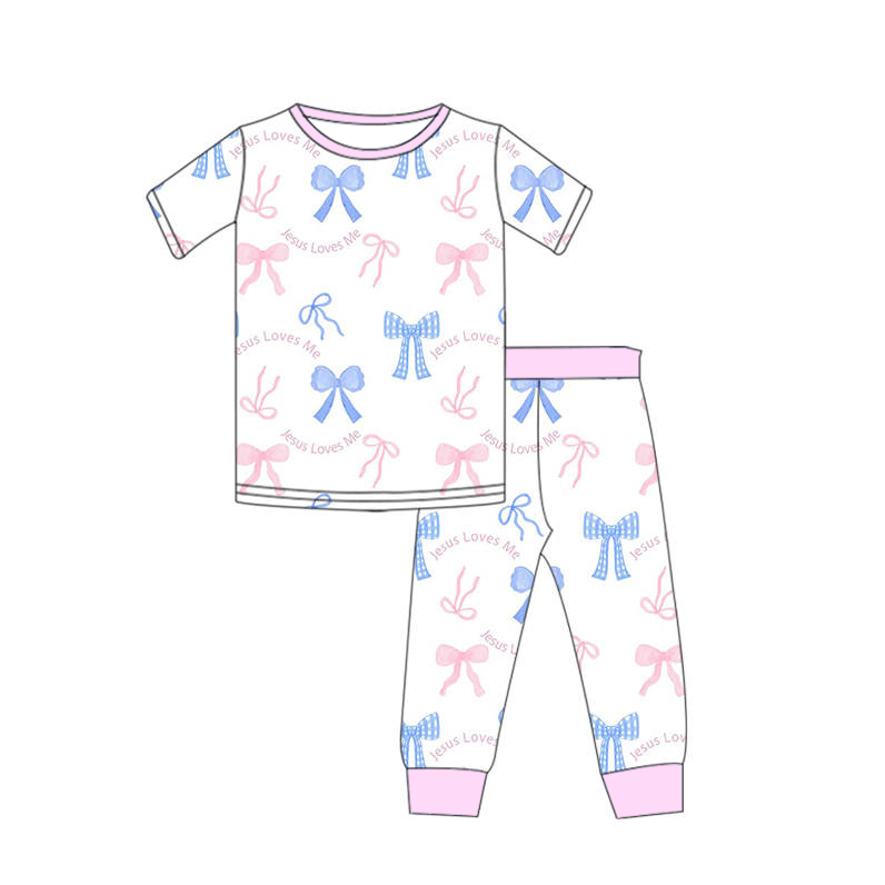 Jesus Loves Me Bows Bamboo Set